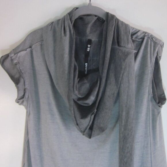 Studio B3 Womens Size 40 / M Gray Cotton Avant Garde Midi Cowlneck Long Dress - Picture 12 of 15